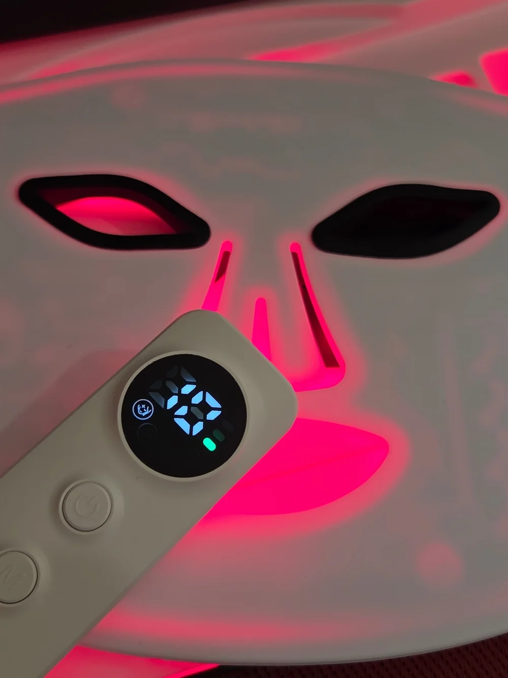 LED Light Therapy Face Mask with White Remote - Skin Rejuvenation